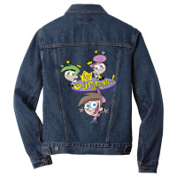 The Fairly Oddparents Cosmo Wanda And Timmy Title Men Denim Jacket | Artistshot