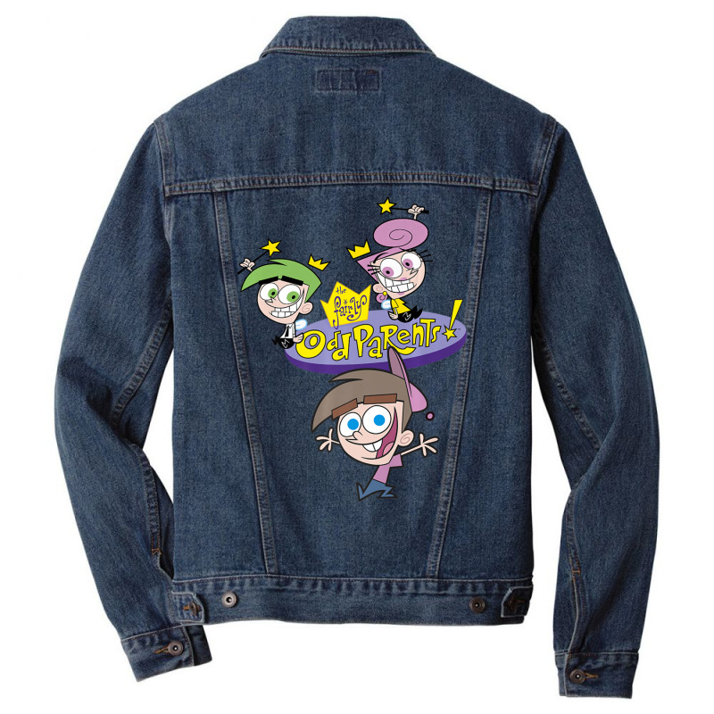 The Fairly Oddparents Cosmo Wanda And Timmy Title Men Denim Jacket by cm-arts | Artistshot