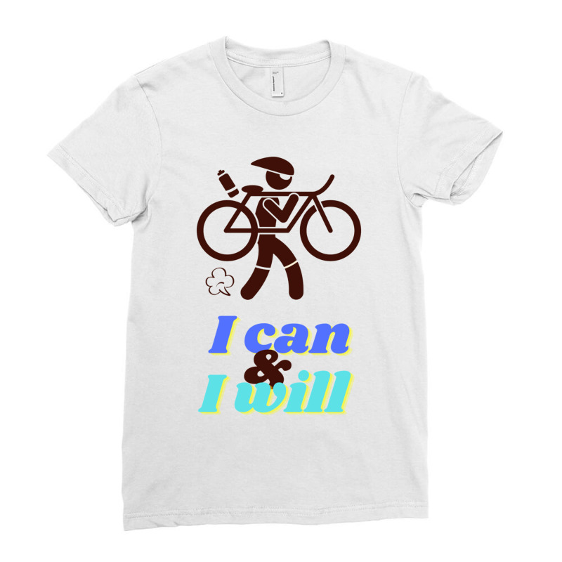 Funny Triathlon   Ironman I Can  Amp  I Will Ladies Fitted T-Shirt by YAMARIMULERO | Artistshot