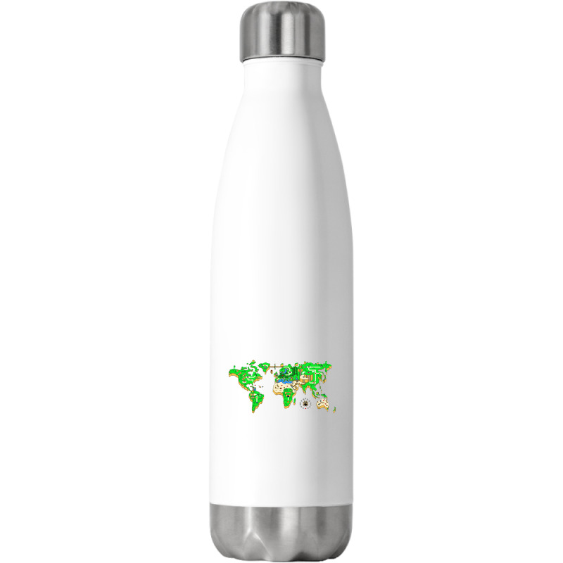 World Map Smw Snes Style Gift Stainless Steel Water Bottle | Artistshot