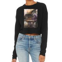 Beautiful Piano Musician Art Abstract Ver1 Futuristic Digital Graphic Cropped Sweater | Artistshot