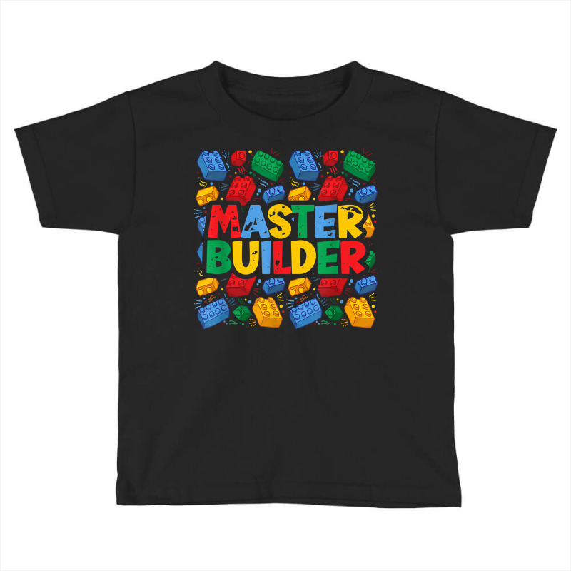 Vintage Master Builder Shirt Funny Brick Builder Blocks Gift T Shirt Toddler T-shirt by cm-arts | Artistshot