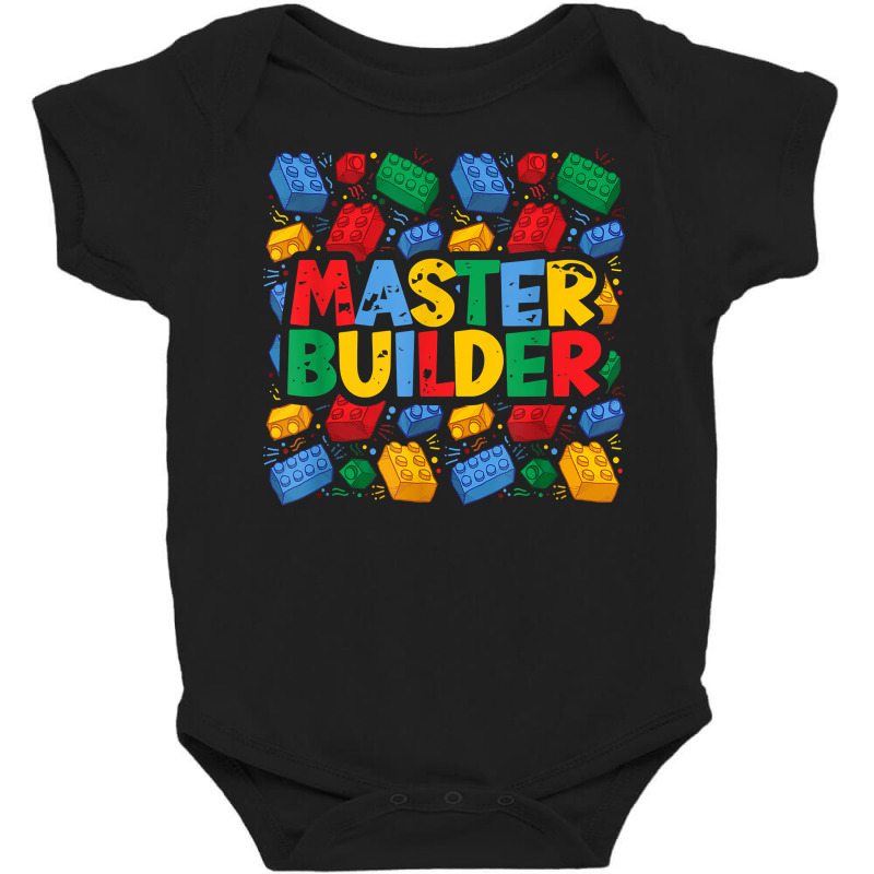 Vintage Master Builder Shirt Funny Brick Builder Blocks Gift T Shirt Baby Bodysuit by cm-arts | Artistshot