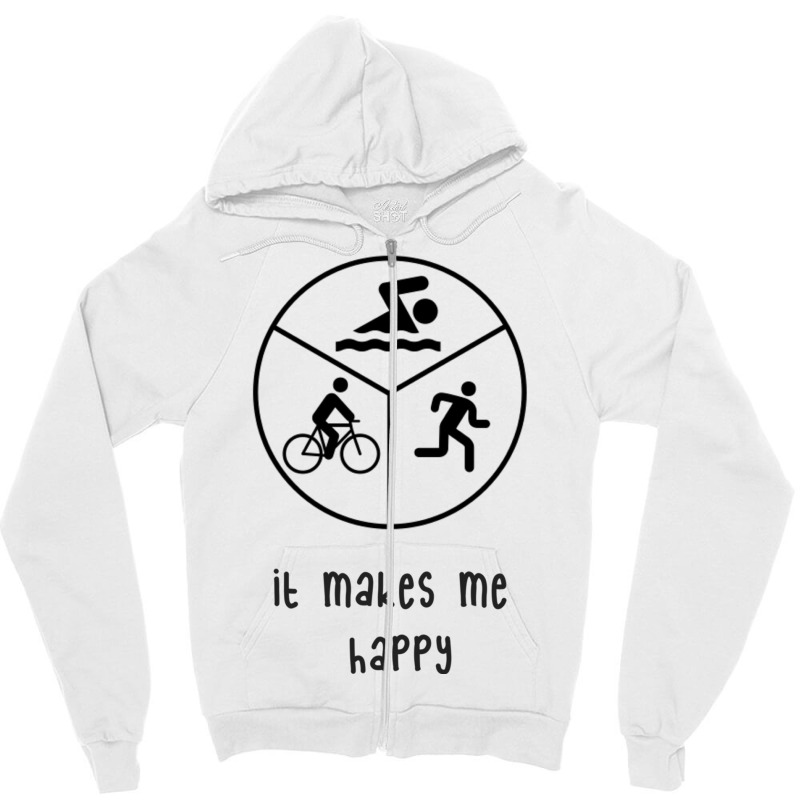 It Makes Me Happy Triathlon Zipper Hoodie by YAMARIMULERO | Artistshot