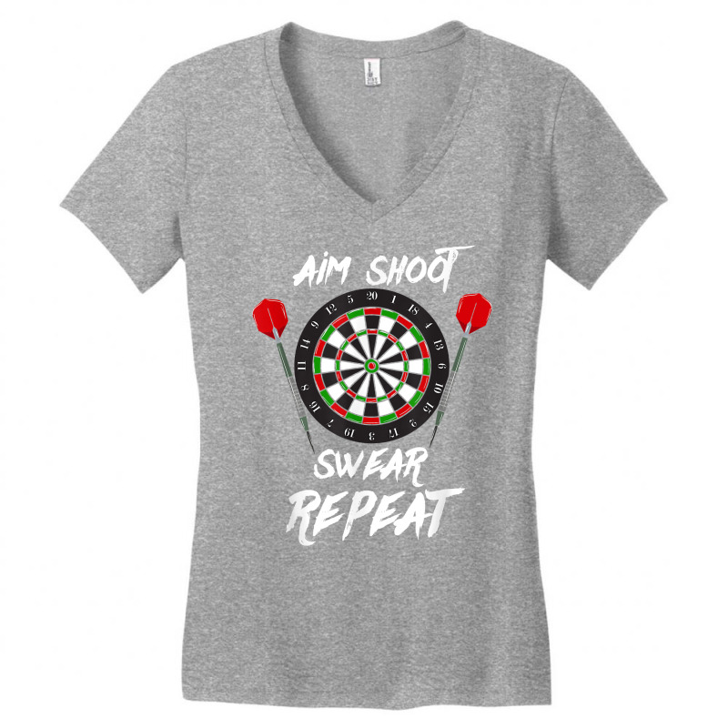 Darts Lover Design For Dartboard Player   Aim Shoot Swear T Shirt Women's V-Neck T-Shirt by cm-arts | Artistshot