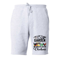 Chicken I Just Want To Work In My Garden Hang Out With My Chickens 70  Fleece Short | Artistshot