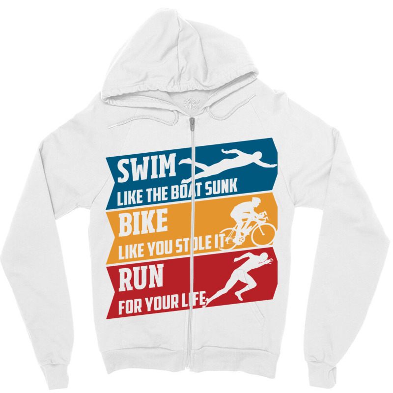 Swim   Run   Bike Zipper Hoodie by YAMARIMULERO | Artistshot