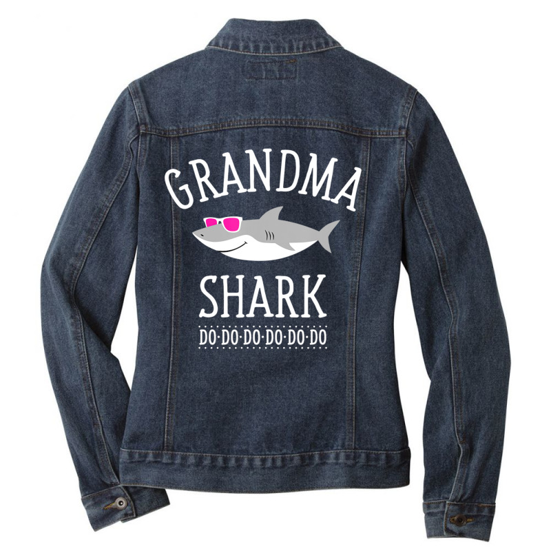 Grandma Shark Ladies Denim Jacket by cm-arts | Artistshot