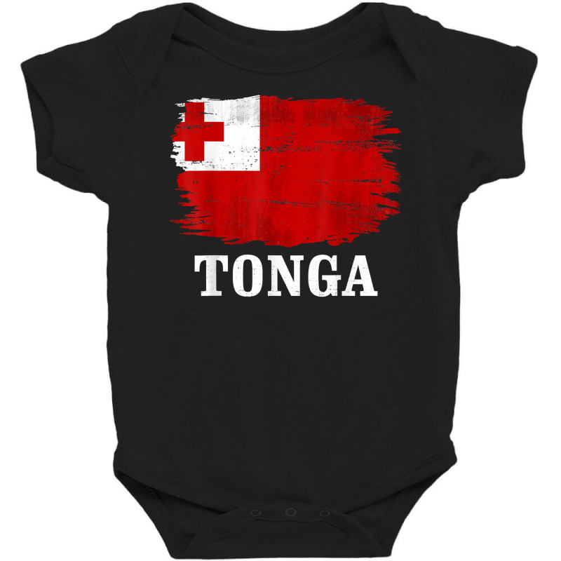 Vintage Tonga Flag For Tongan Gift T Shirt Baby Bodysuit by cm-arts | Artistshot