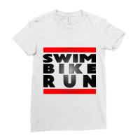 Swim Bike Run Triathlon Ladies Fitted T-shirt | Artistshot