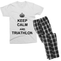 Keep Calm And Triathlon Men's T-shirt Pajama Set | Artistshot