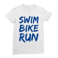 Swim Bike Run  Triathlon Cool Design Ladies Fitted T-shirt | Artistshot