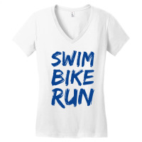 Swim Bike Run  Triathlon Cool Design Women's V-neck T-shirt | Artistshot