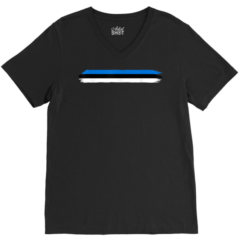 Estonia For Women Estonian Thin Flag For Men Estonia T Shirt V-neck Tee | Artistshot