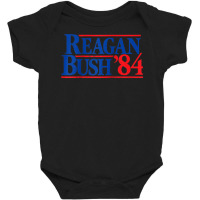 Reagan Bush '84 Vintage Republican Raglan Baseball Tee Baby Bodysuit | Artistshot