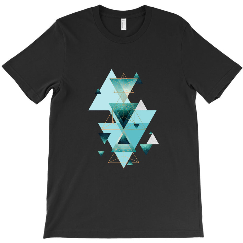 Geometric Triangle Compilation In Teal T-shirt | Artistshot