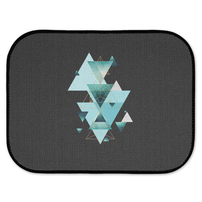 Geometric Triangle Compilation In Teal Rear Car Mat | Artistshot