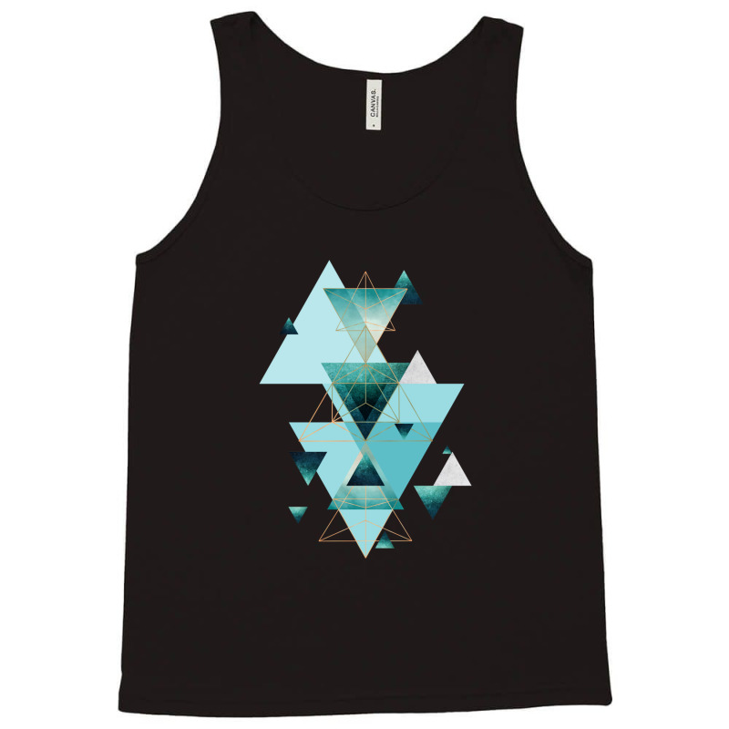 Geometric Triangle Compilation In Teal Tank Top | Artistshot