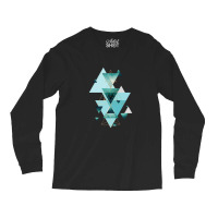 Geometric Triangle Compilation In Teal Long Sleeve Shirts | Artistshot