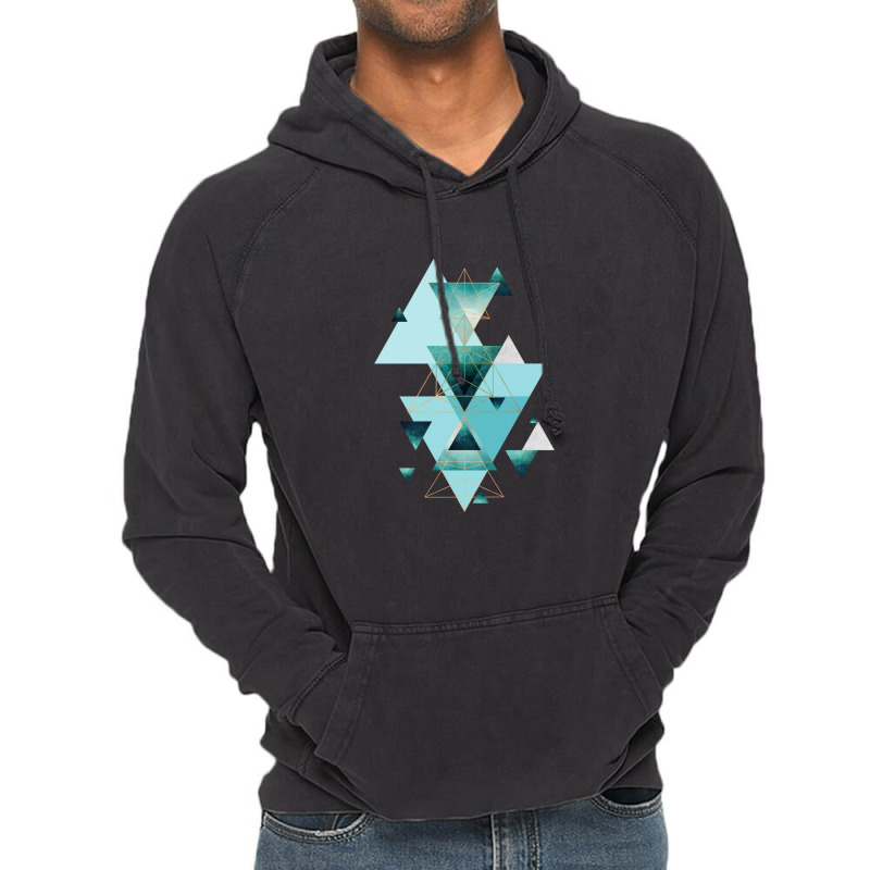 Geometric Triangle Compilation In Teal Vintage Hoodie | Artistshot