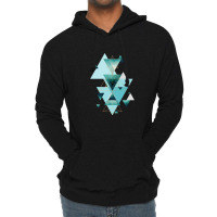 Geometric Triangle Compilation In Teal Lightweight Hoodie | Artistshot