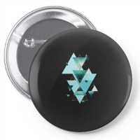 Geometric Triangle Compilation In Teal Pin-back Button | Artistshot