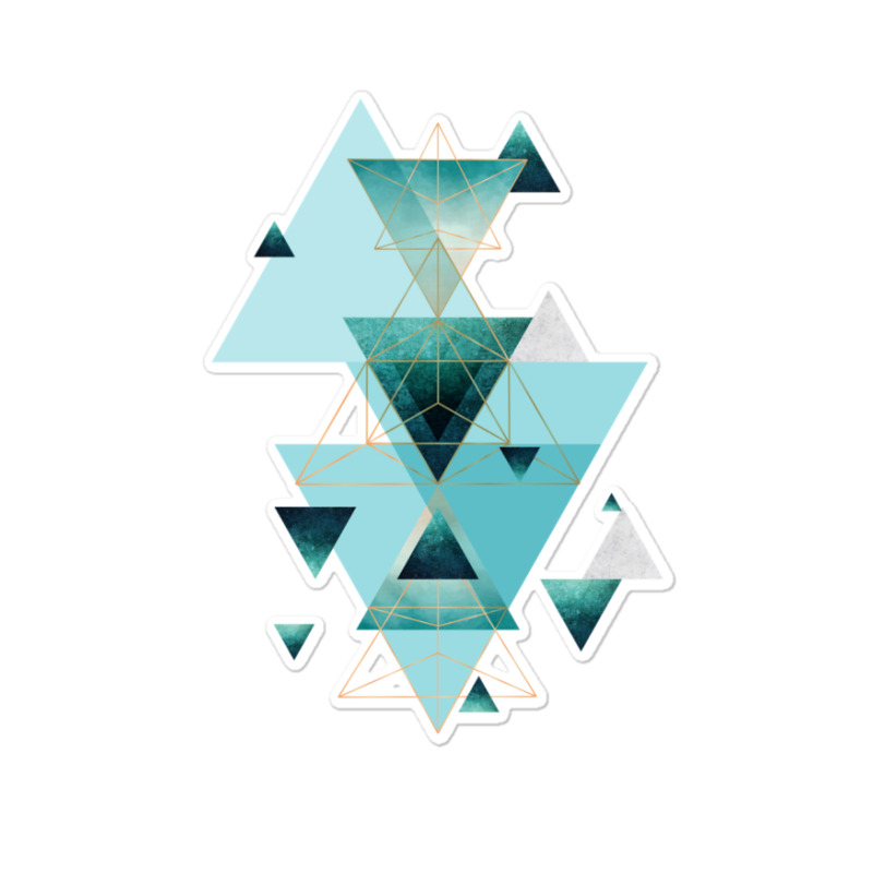 Geometric Triangle Compilation In Teal Sticker | Artistshot