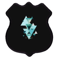 Geometric Triangle Compilation In Teal Shield Patch | Artistshot