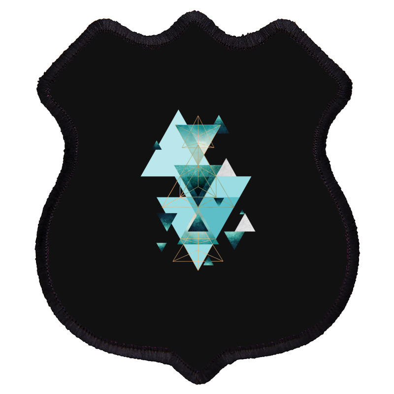 Geometric Triangle Compilation In Teal Shield Patch | Artistshot