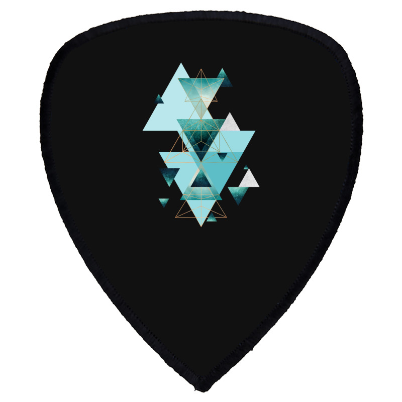 Geometric Triangle Compilation In Teal Shield S Patch | Artistshot