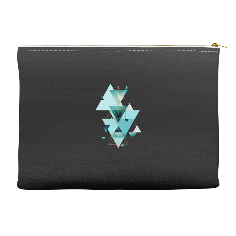 Geometric Triangle Compilation In Teal Accessory Pouches | Artistshot