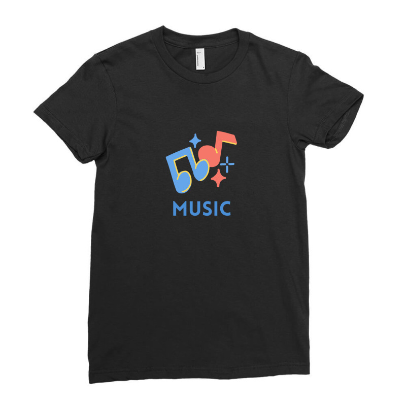 Music Minimal Abstract Art Ladies Fitted T-Shirt by saterseim | Artistshot