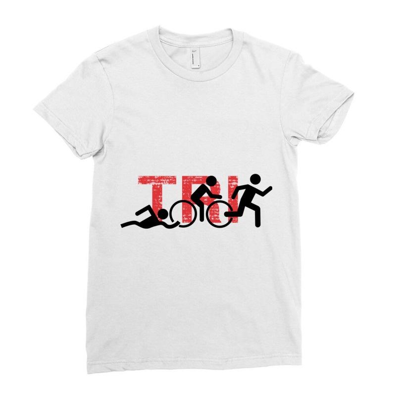 Triathlon Ladies Fitted T-Shirt by YAMARIMULERO | Artistshot