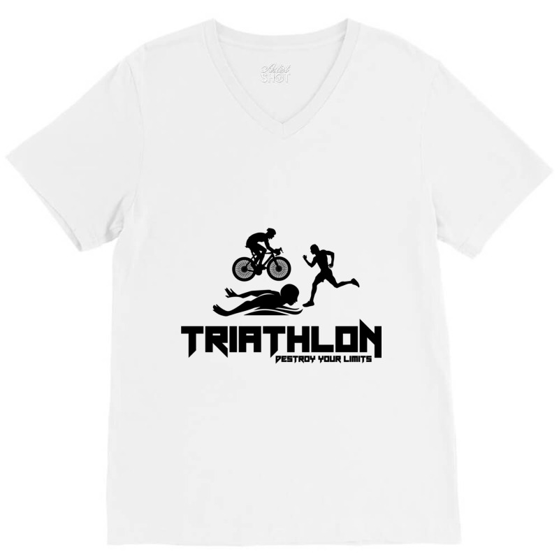 Triathlon V-Neck Tee by YAMARIMULERO | Artistshot