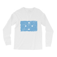 Flag Of Micronesia - Vintage Look - Banner Long Sleeve Shirts | Artistshot