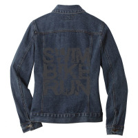 Triathlon   Swim Bike Run Triathlete Ladies Denim Jacket | Artistshot