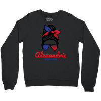 Alexandria Virginia Retro Messy Bun Crewneck Sweatshirt | Artistshot