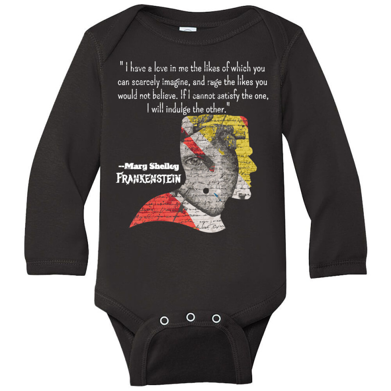 Mary Shelley Frankenstein Quote Long Sleeve Baby Bodysuit by cm-arts | Artistshot