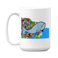 Blue Whale, Marine Sea Animal, Ocean Life, Surf, Art Work Raglan Baseb 15 Oz Coffee Mug | Artistshot