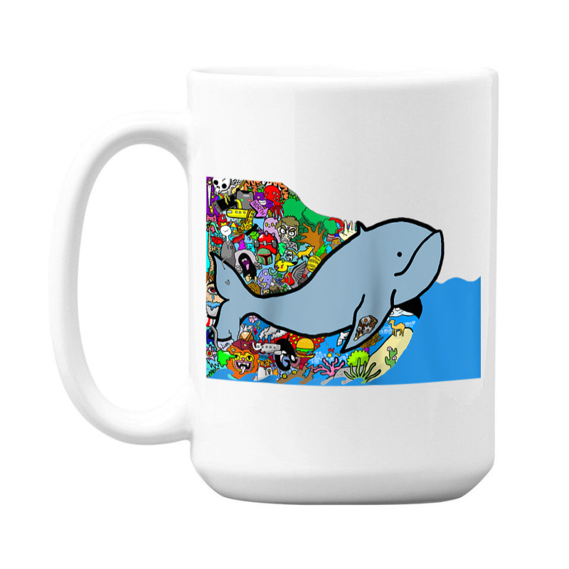 Blue Whale, Marine Sea Animal, Ocean Life, Surf, Art Work Raglan Baseb 15 Oz Coffee Mug | Artistshot