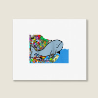 Blue Whale, Marine Sea Animal, Ocean Life, Surf, Art Work Raglan Baseb Landscape Canvas Print | Artistshot