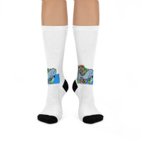 Blue Whale, Marine Sea Animal, Ocean Life, Surf, Art Work Raglan Baseb Crew Socks | Artistshot