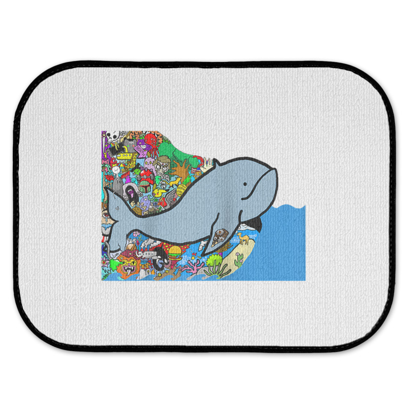 Blue Whale, Marine Sea Animal, Ocean Life, Surf, Art Work Raglan Baseb Rear Car Mat | Artistshot