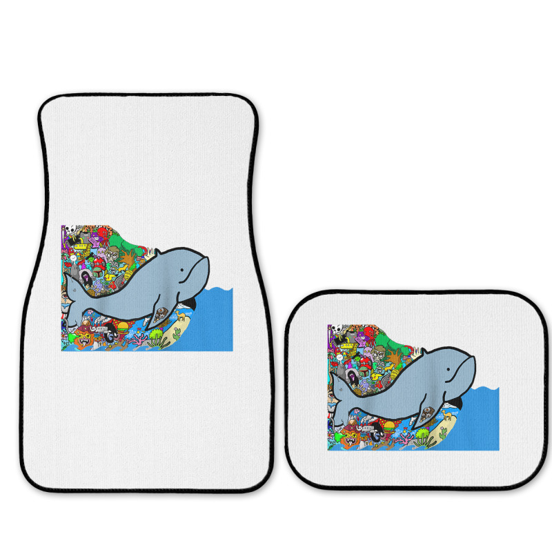 Blue Whale, Marine Sea Animal, Ocean Life, Surf, Art Work Raglan Baseb Full Set Car Mats | Artistshot