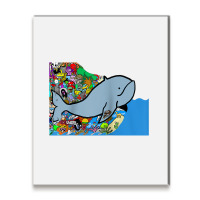 Blue Whale, Marine Sea Animal, Ocean Life, Surf, Art Work Raglan Baseb Metal Print Vertical | Artistshot