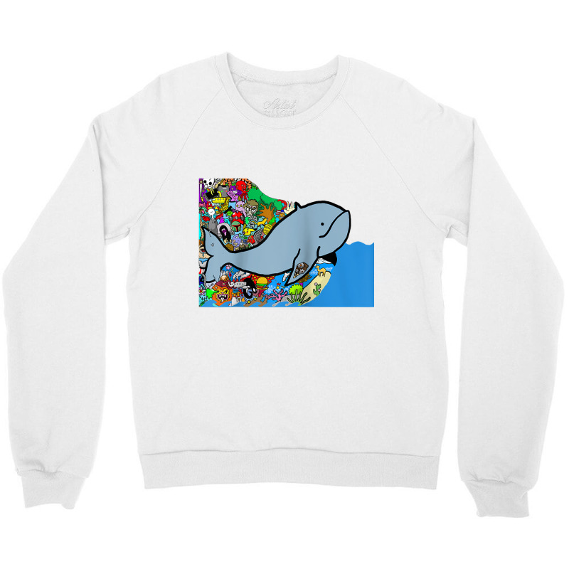 Blue Whale, Marine Sea Animal, Ocean Life, Surf, Art Work Raglan Baseb Crewneck Sweatshirt | Artistshot