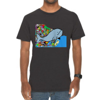 Blue Whale, Marine Sea Animal, Ocean Life, Surf, Art Work Raglan Baseb Vintage T-shirt | Artistshot