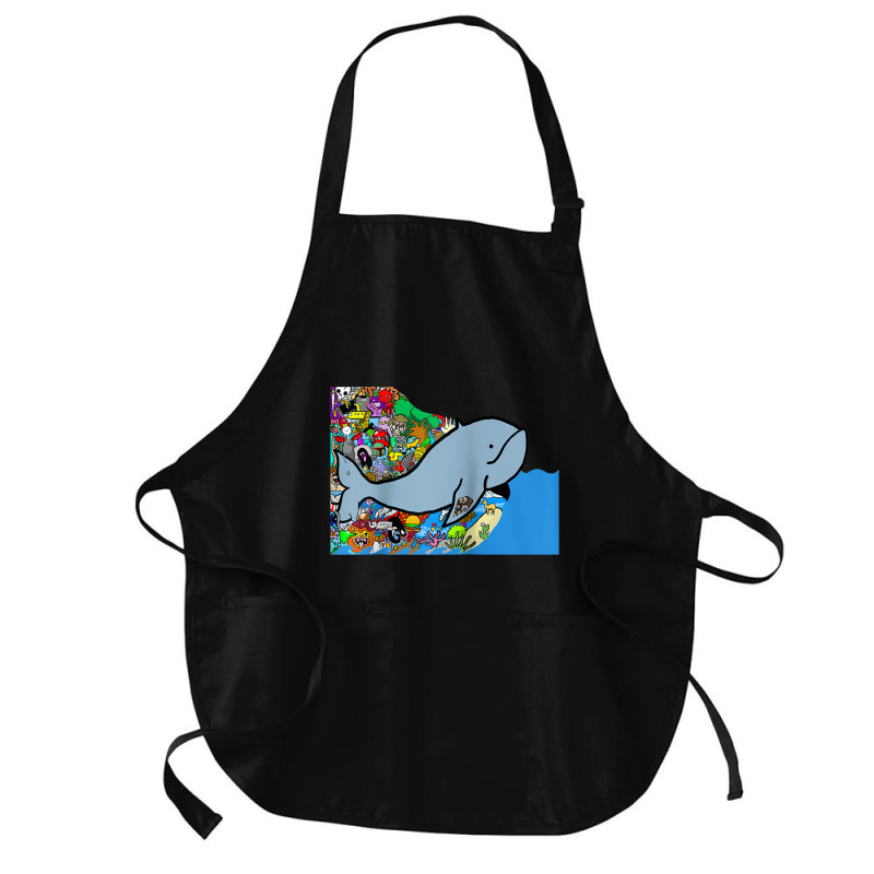 Blue Whale, Marine Sea Animal, Ocean Life, Surf, Art Work Raglan Baseb Medium-length Apron | Artistshot