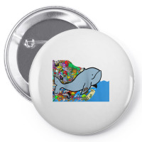 Blue Whale, Marine Sea Animal, Ocean Life, Surf, Art Work Raglan Baseb Pin-back Button | Artistshot