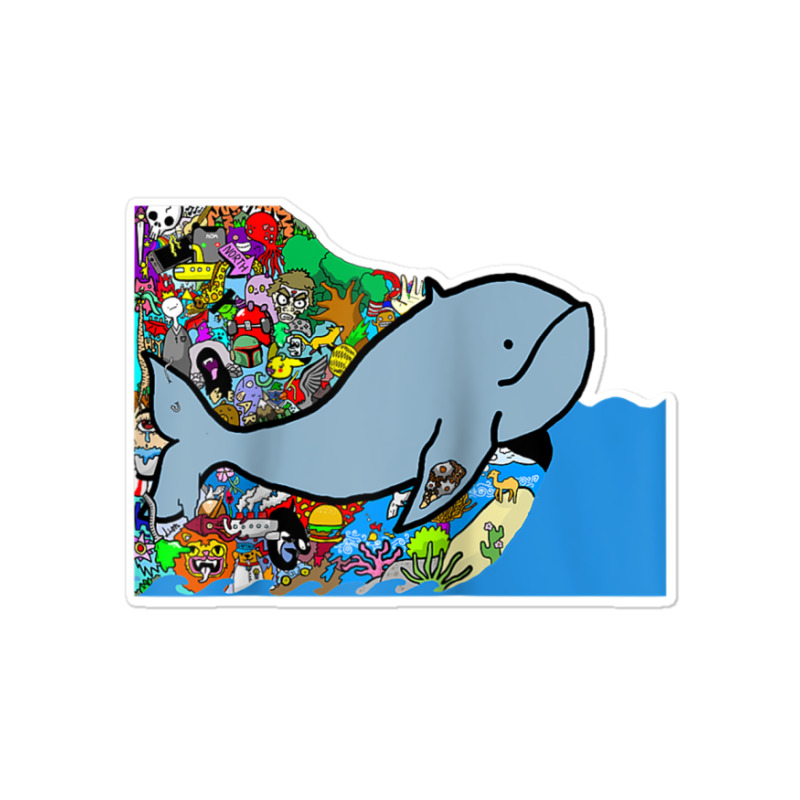 Blue Whale, Marine Sea Animal, Ocean Life, Surf, Art Work Raglan Baseb Sticker | Artistshot